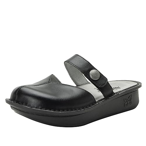 Image of Alegria Women Kamila - Timeless Comfort, Arch Support and Style for Everyday Elegance - Nursing and Healthcare Professionals Slip-Resistant Mules - Open Back Leather Comfort Walking Clog Shoes