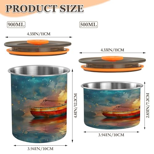 Contenedor hermético para café de acero inoxidable 17oz miniatura 3