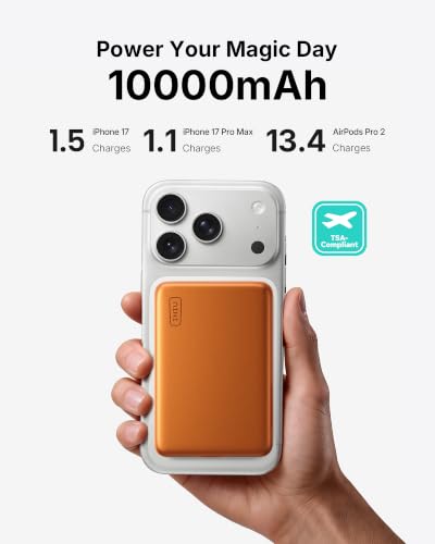 Image of INIU Slimmest Power Bank for MagSafe, 10000mAh Qi2.2 Certified 25W Wireless & 45W Wired USB C Fast Charging Portable Charger, Flight-Safe Travel Phone Magnetic Battery Pack for iPhone etc, Orange