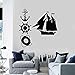 NSRJDSYT Adesivo murale per Barca Nave Volante salvagente Marinaio Mare Stile Marino Camera da Letto Soggiorno Decorazioni per la casa Adesivi in Vinile Art Murale 74x74cm