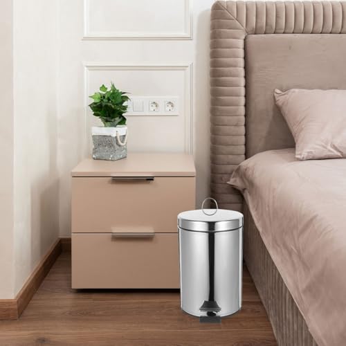 Papelera de pedal acero inoxidable 5L con tapa miniatura 6