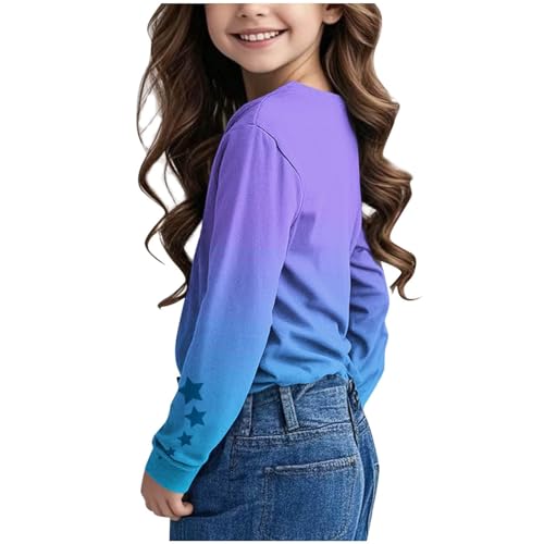 Teen Girls Cute Star Crew Neck Sweatshirts Cotton Soft Stretchy Lined Pullover Sweater Kids Loose Fit Sweatshirts4