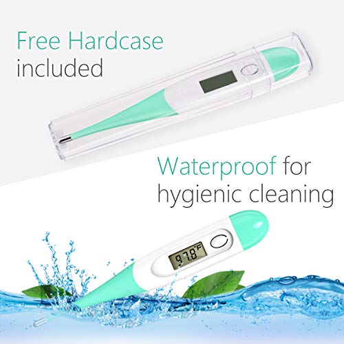 Digital Thermometer, Adoric Oral Rectal and Underarm Termometro with Flexible Tip, Fever Body Temperature Indicator for Children Babies- Accurate and Fast Readings
