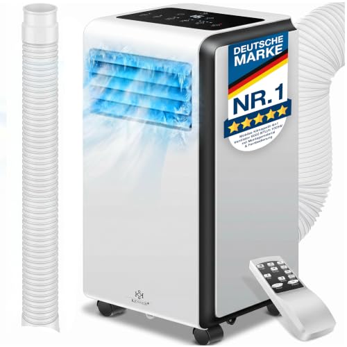 KESSER Klimaanlage Mobiles Klimagerät 4in1 kühlen | Luftentfeuchter lüften | Ventilator 9000 BTU/h 1005W | Mobil Klima mit Montagematerial Fernbedienung & Timer | Nachtmodus & 360 Rollen