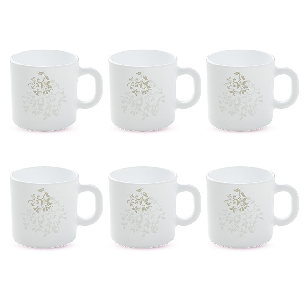 Larah by BOROSIL Ingot Opalware Mug, Set of 6 Tea/Coffee Mugs, 180 ml Each, Microwave & Dishwasher Safe, Bone-Ash Free, Crockery Set Ideal for Daily Use & Gifting, White (B0C8FM2TP9) Amazon Price History, Amazon Price Tracker