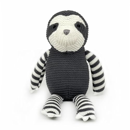 10 Best Organic Cotton Stuffed Animals That Are Pure Cuddle Magic 9 100% Organic Cotton Baby Toys 7.1 Sloth Stuffed Animal for Newborn (Grey)