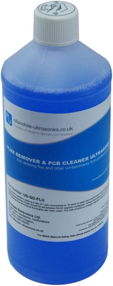 Flux Remover and PCB Ultrasonic Cleaner Solution - 1 Litre Cleaning Fluid