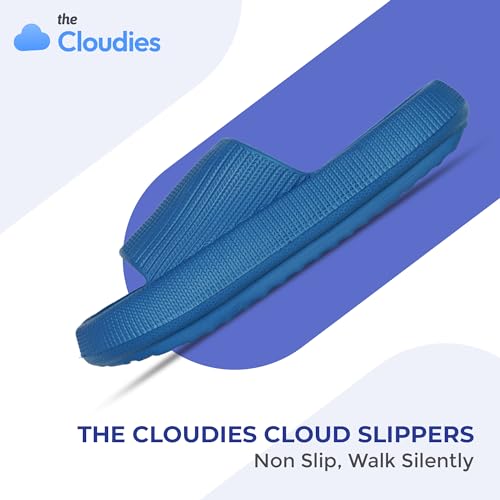Image of Cloud Slides For Women And Men - Comfy Non Slip Indoors Slippers For Shower Spa Pool College Outdoors Slides - Soft And Cozy Open Toe House Sandals Thick Soles