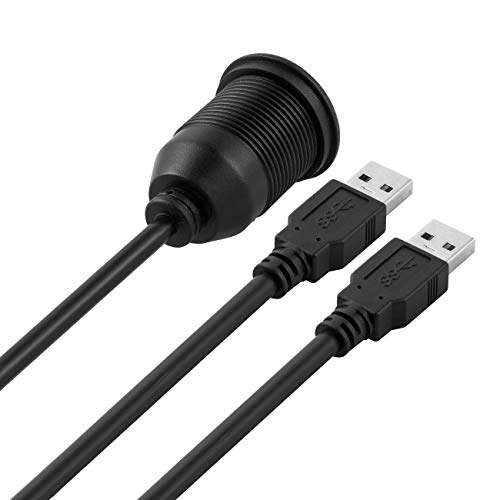 Herfair erlängerungs-Ladegerät, USB-Panels, Kabel für Auto, LKW, Boot, Motorrad, Armaturenbret (Dual port, 2M)