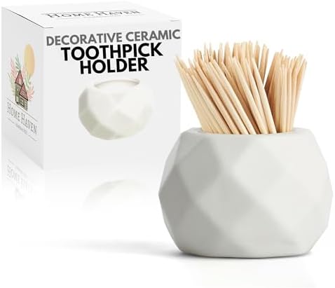 Amazon.com: Mimorou 4 Pcs White Ceramic Toothpick Holder Simple Ceramic ...