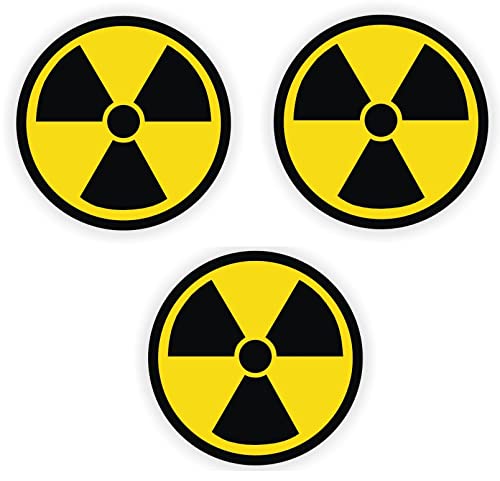 3 pcs Radioactive Radiation Symbol Nuclear Hard Hat Sticker