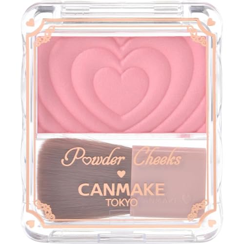 Image of CANMAKE - Powder Cheeks - Fine Pearl Transparent Clear Powder w /Soft Brush - 0.06floz (1.8g) (P01 Powerful Pink)