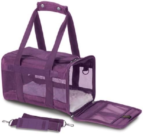 Sherpa Original Deluxe Pet Carriers With Bonus Go Dog Dragon Pet Toy (plum, medium)