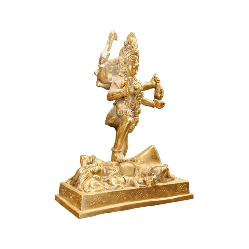 Laiton Maa Kali Déesse Mahakali Idol Sur Shiva Statue Sculpture