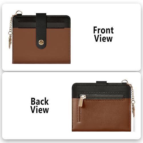 Image of Airkit Small Wallet Women RFID, PU Leather Card Holder with Keychain | Slim Compact Zipper Coin Purse for Ladies, Travel Holiday Gifts for Mom, Cute Mini Bifold Wallets