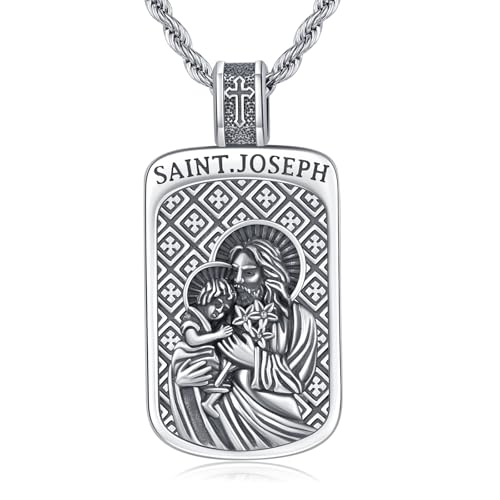 Collier Saint Médaille en argent 925 pour homme, pendentif religieux chic