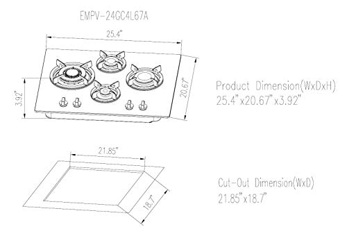 Empava 24" Gas Cooktop - Image 4