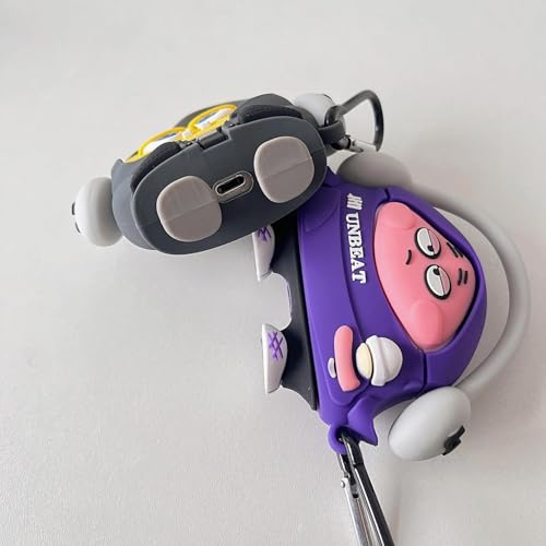 Image of Meyaar Earphone Case Cover Compatible for Realme Buds T300, Soft Silicone Skin Case Cover Shock-Absorbing Protective Case with Keychain (Front LED Visible) (Unbeat with Grey Band)