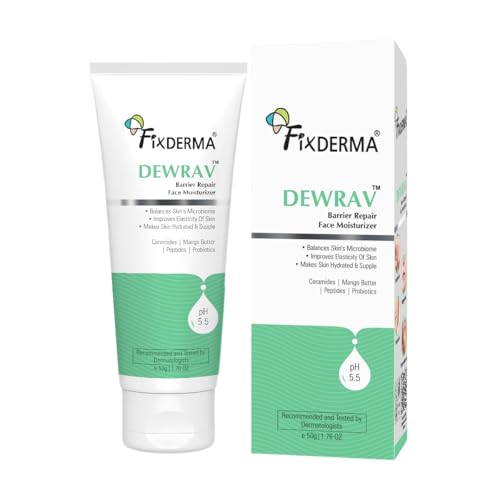 Image of Fixderma Dewrav Ceramide Moisturizer with Peptide & Mango Butter | Restores Skin Barrier | Face Moisturizer for Women & Men | For All Skin Type - 50gm
