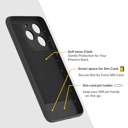 Image of Pikkme Back Cover for Realme 15T 5G / Realme Narzo 90 5G Camera Protection 3D Hexa Cube Design Silicone Protective Bumper Case (Grey)