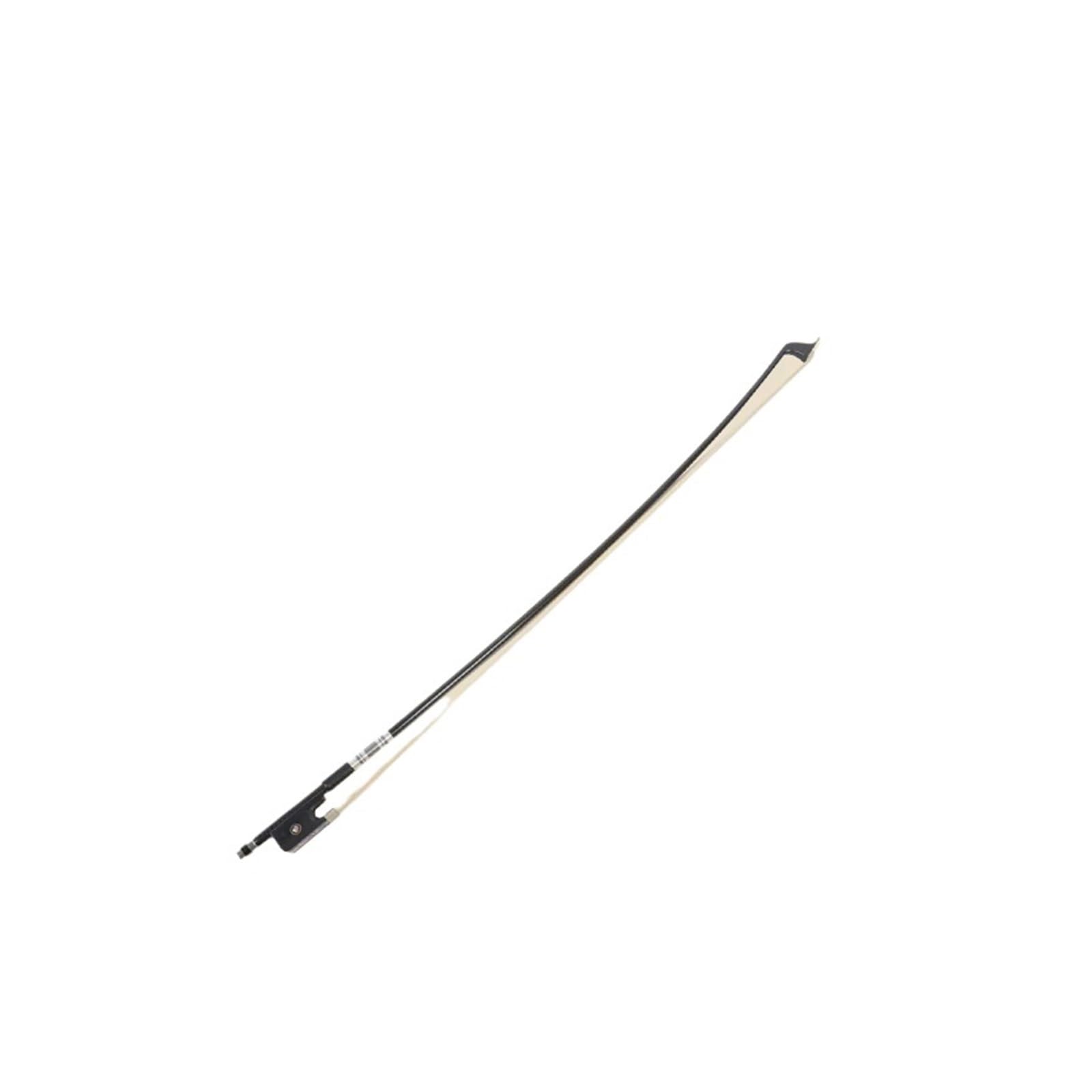 Cello-Carbonfaser-Ganzschwarz-Karierter Bogen mit Saitenhalter aus Ebenholzschale, geeignet for Anfänger, Musikinstrumenten-Zubehörbogen(1/2)