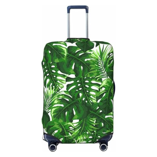 Monstera Deliciosa Banana Palm Print Suitcase Cover Luggage Protector Washable Elastic Fashionable Travel Gear Cover