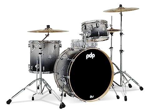 pacific drums amp percussion pdp concept maple 3-piece rock silverblack fade drum set shell pack pdcm24rksb