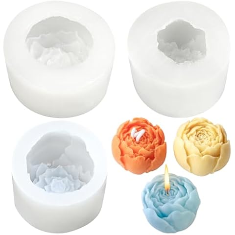 3 PCS Rose Candle Mould for Crafts Cover
