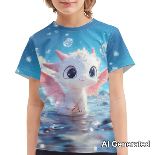 Image of Xhuibop Kids Tshirts Girls Boys 3-16 Years Summer Clothes for Teens Loose Fitting Tops