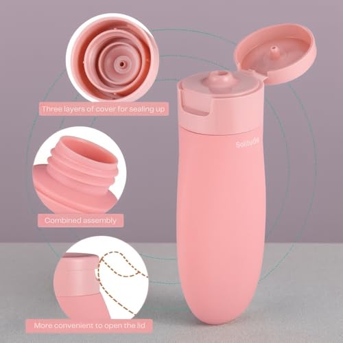 Image of Solitude 11 PCS Travel Bottles Kit for Toiletries Organizer Leak Proof Refillable Squeezable Containers Set with Clear Storage Bag for Lotion Shampoo Conditioner Cosmetic Shower Gel Hand Wash