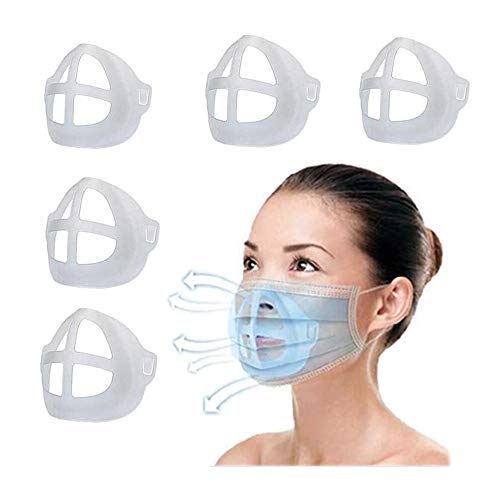 5 Pack 3D Bracket for Comfortable Mask Wearing Inner Support Frame Keep Fabric off Mouth More Breathing Space Reusable Washable for Adult kids (adult size)