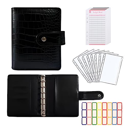 A7 Crocodile Budget Binder with Zipper Envelopes – Cash...