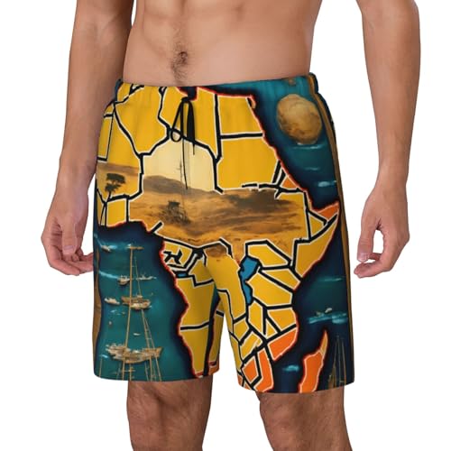 Abstract World Map Print Men Stylish Functionality Swim Trunks Breathable Beach Shorts Surfing Gym Fishing2