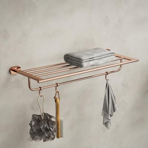 Image of LAPO 304 Stainless Steel Combo Bathroom Accessories Set (24 inch Towel Rack, Single Soap Holder,Tumbler Holder) Bathroom Accessories- (Kik- 3 Piece Combo Set,Rose Gold Finish)