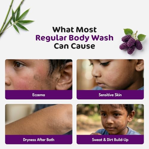 Image of Zest Kids Body Wash 300ml - Mulberry, Bamboo & Green Tea | Tear-Free, Gentle, Antibacterial | Natural Plant-Based | Ages 4-12