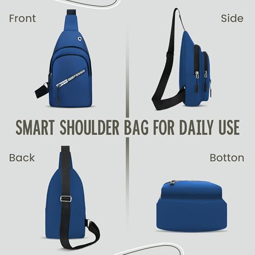 Image of CARRY TRIP Men & Women Shoulder Bag, Small Crossbody Chest Sling Bag With 2 Compartment, 1 Front Pocket, Earphone Hole & Water-Resistant for Travel, Office, Biking, Hiking, Gym Daily Use