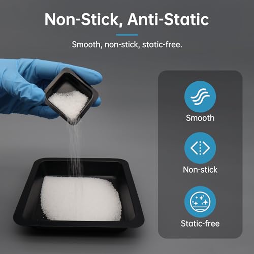 black weigh boats 10ml  small square anti-static weigh boats with easy-pour corners  leak-proof amp spill-resistant  disposable lab weighing boats  pack of 100 y201