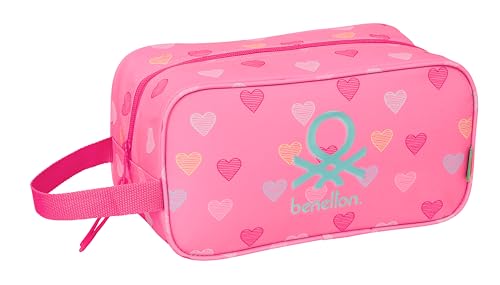 Safta BENETTON HEART - Zapatillero Mediano, Multiusos, Portatodo, Deporte, Extraescolares, Fútbol, Cómodo y Versátil, 29x14x15 cm