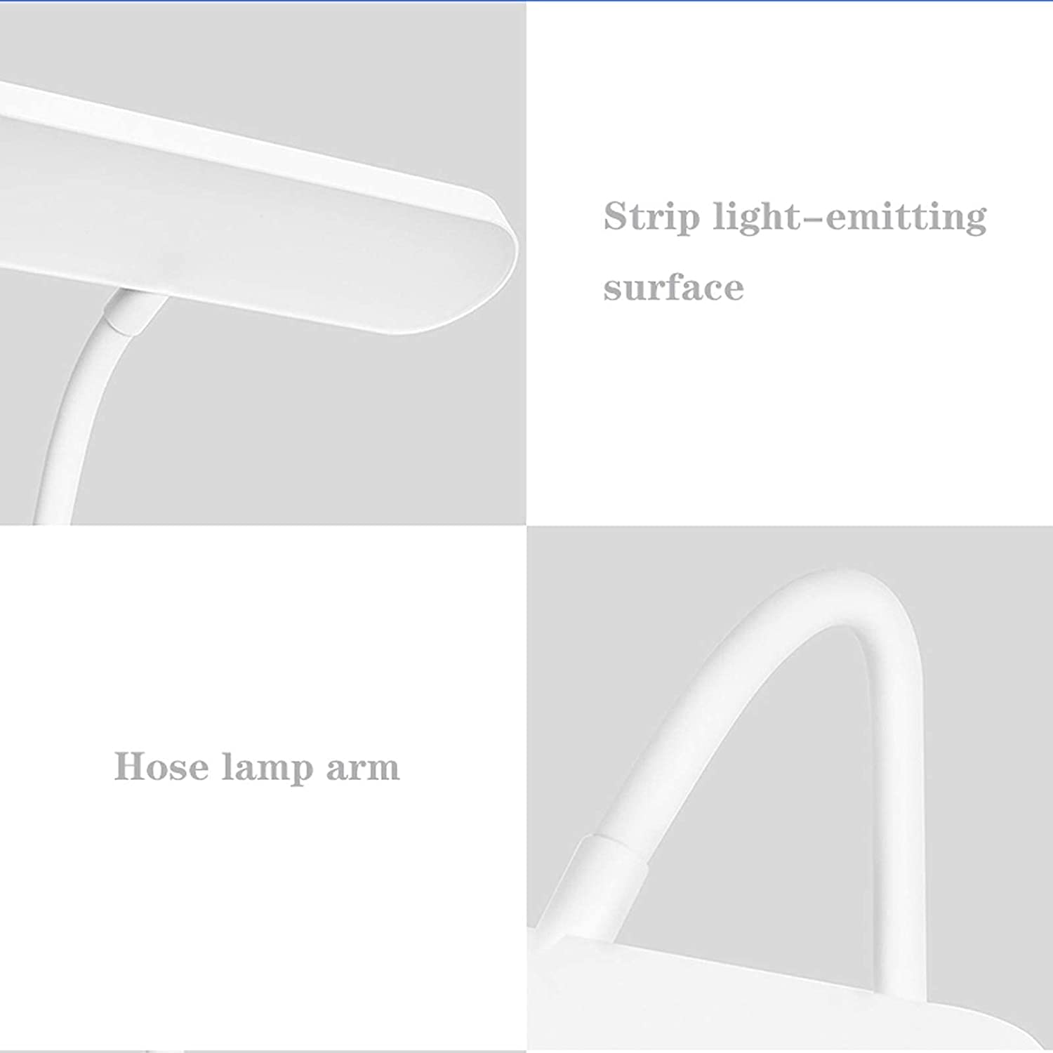 Habrur Klemmleuchte Schreibtischlampe LED-Schreibtischlampe Mit 3 Dimmbarer Helligkeit 180° Flexible Schwanenhals-Schreibtischlampe Mit USB-Ladeanschluss, Stifthalter Leselampe Klemmlampe