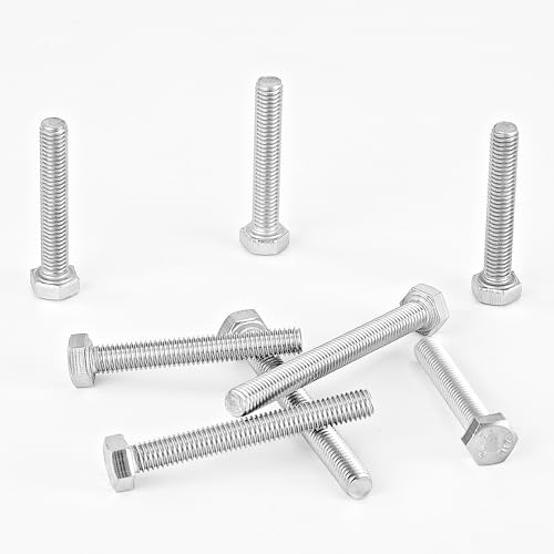 Image of M5 x 30mm 35mm 40mm 45mm 50mm Heavy Duty Hexagon Bolts Hex Head Screws, 304 Stainless Steel, Metric Fully Thread, Machine, Bright Finish, Assortment Kit 50PCS