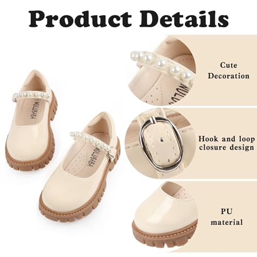 Image of Wulubaba Toddler Girl Dress Shoes Bow Black Dress School Shoes Princess Mary Jane for Toddler /Little Girl