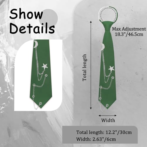 Image of LJBFNN Pre-Tied Ties for Women with Metal Chain, Uniform Shirt Accessory