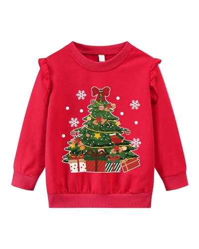 Haut de Noël élan et Père Noël, le cadeau idéal pour fille de 2 à 7 ans