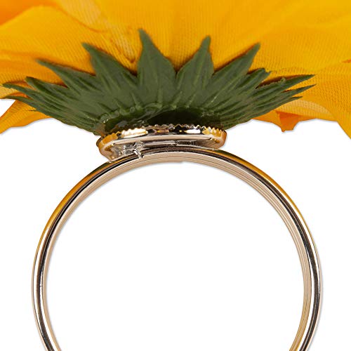 DII Napkin Rings Family Dinners, Weddings, Outdoor Parties Everyday Use, Yellow, Set of 4 - Image 3