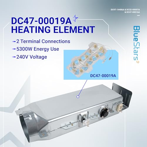 [Upgraded] DC97-14486A Dryer Heating Element Kit For DV42H5000EW/A3 DV45H7000EW/A2 DV40J3000EW/A2 DVE50R5400V/A3 DVE50R5200W/A3 DVE50M7450W/A3 DV42H5200EP/A3 DV42H5200EW/A3 DV48H7400EW/A2