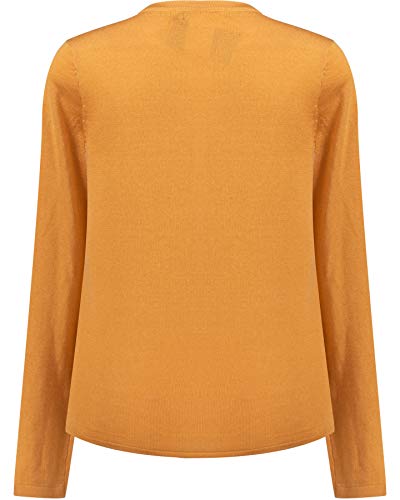 Suéter Básico em Tricô Decote V Fio 7 Seiki 830315-GG-Mostarda