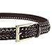 Earnda Men's Genuine Leather Braided Belt Buckle Fashion Woven Brown Strap 33mm 46inches