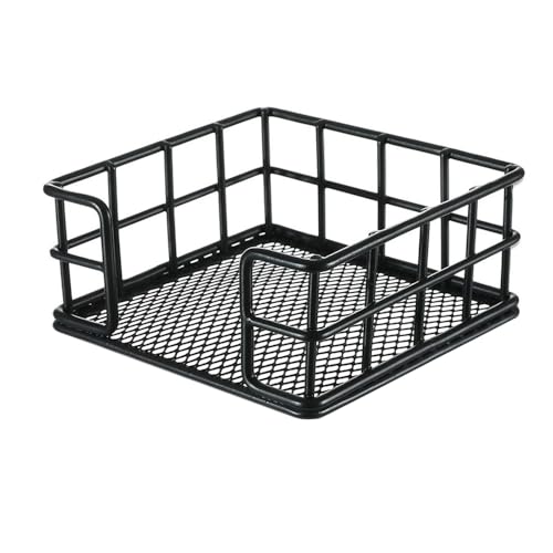 tooloflife Soporte para bloque de notas de malla de alambre negro, organizador de escritorio de metal para notas adhesivas estándar de 76 mm x 76 mm (3 x 3), accesorio de escritorio robusto para
