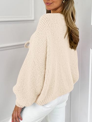 MASCOMODA 2025 Bow Tie Front Cardigan Sweaters for Women Fall Winter Oversized Long Sleeve Open Front Chunky Sweater Coats 5