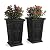 Mayne Wyndham 24-Inch Tall Planter, 2-Pack – Self-Watering, Weather-Resistant Planter for Flowers – Durable Indoor/Outdoor Design for Patio, Porch, or Entryway